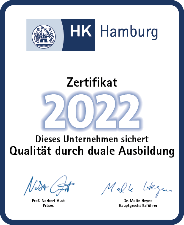 Zertifikat 2022 - Qualität durch duale Ausbildung